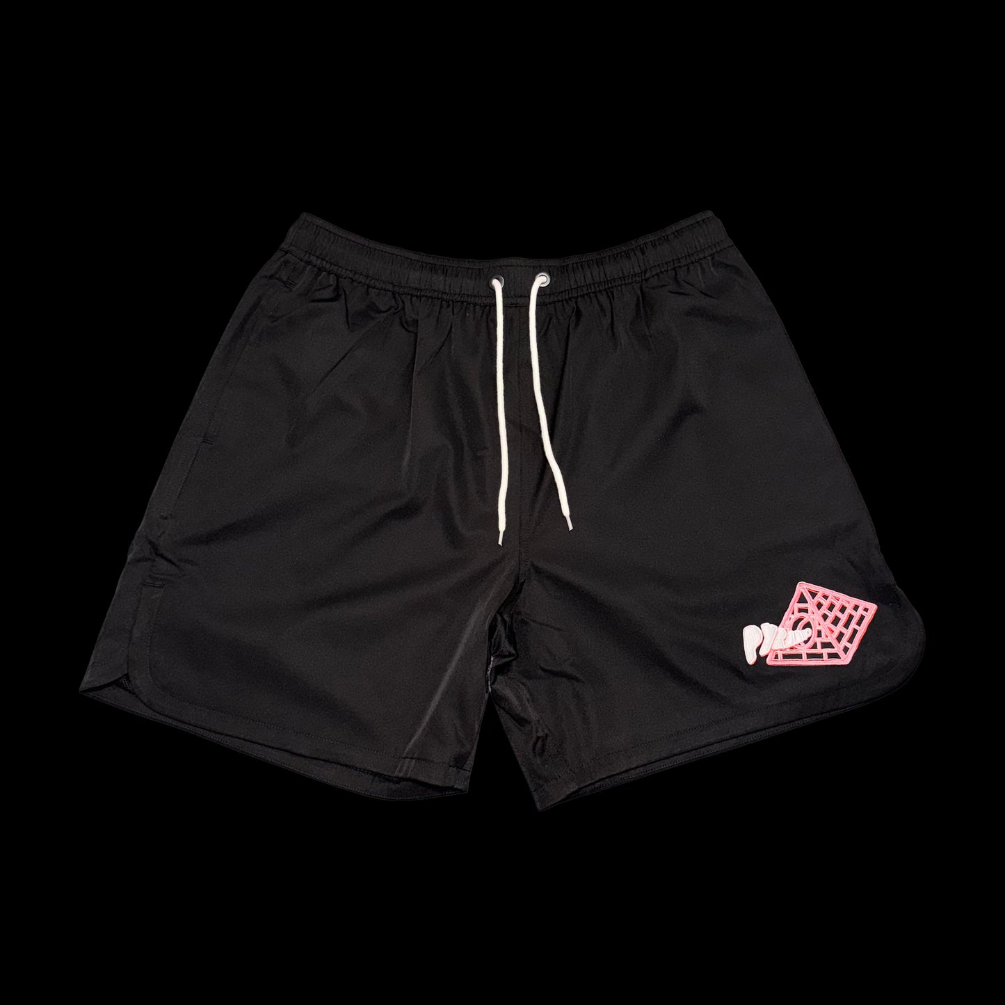 BLACK WOVEN SHORTS