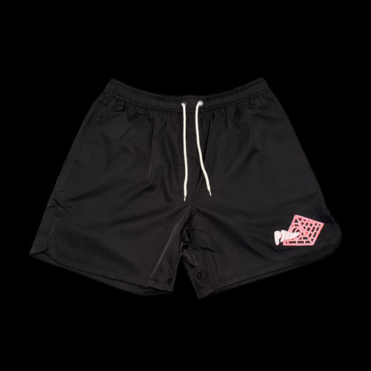 BLACK WOVEN SHORTS