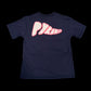 NAVY WAVE FONT T-SHIRT